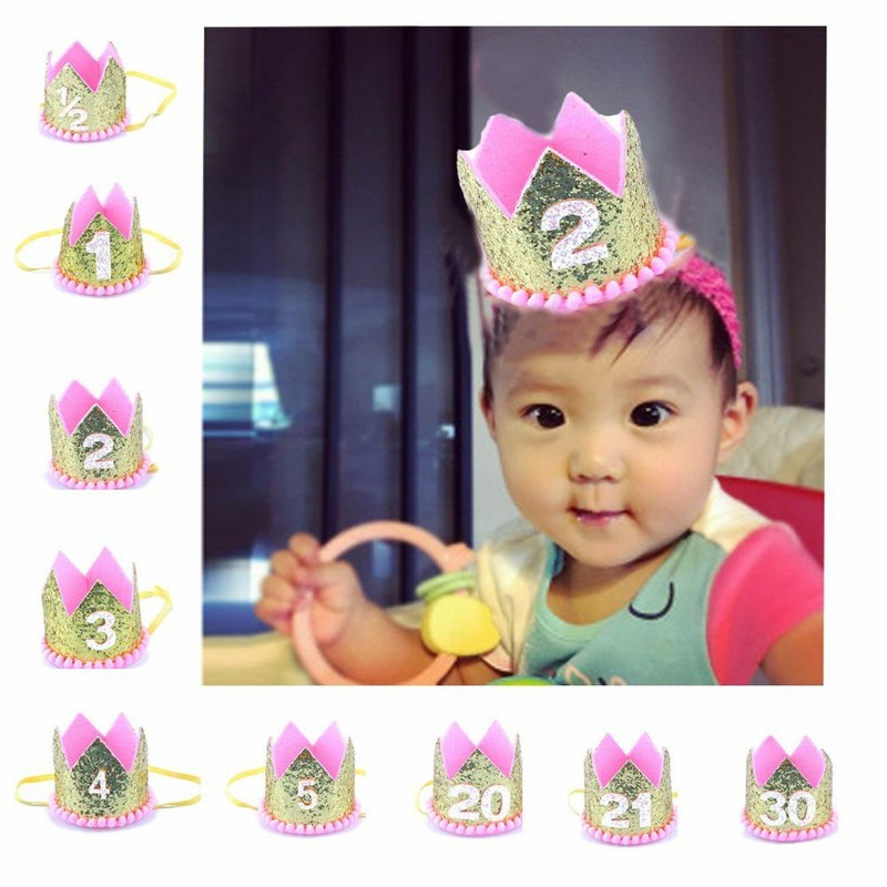 Kids Favor Princess And Prince Hair Band Birthday Hat Crown Gold
