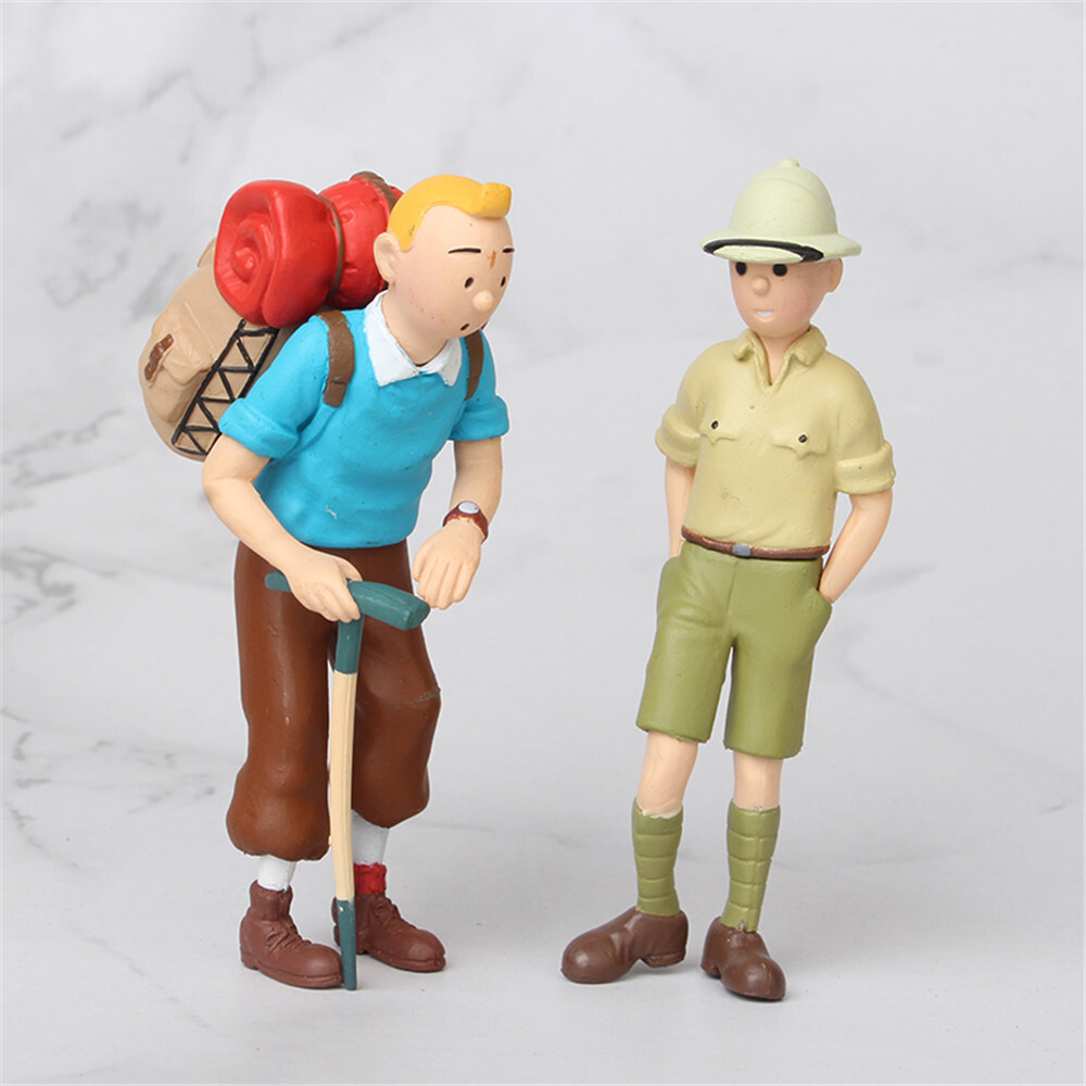 The Adventures Of Tintin Kids Toy Action Figure 6 PCS Cake Topper Decor Cartoon