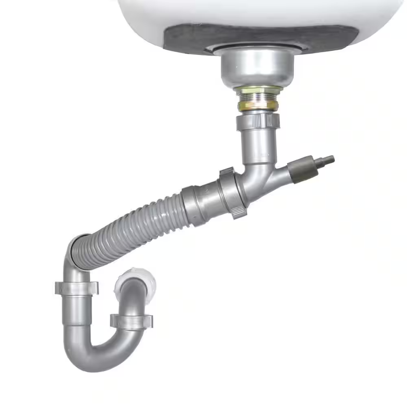 SnappyTrap Kitchen Sink Drain Kit Flexible PVC No Tools Install Space Saving
