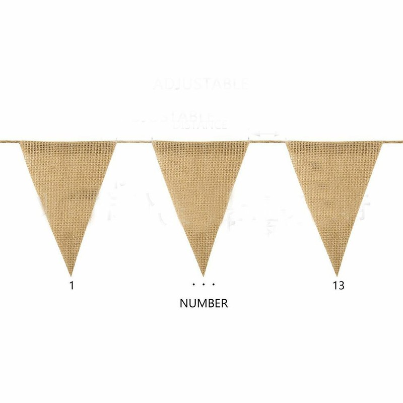 Vintage Rustic Jute Wedding Party Decor Chic Hessian Burlap Lace Bunting Banner