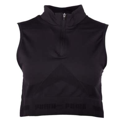 

Женский укороченный топ Puma Evostripe Evoknit Half Zip Crop Top Черный Повседневный 534429-01