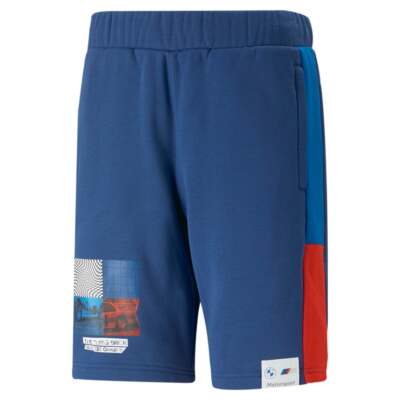 

Puma Bmw Mms Graphic 10-дюймовые шорты Мужские синие повседневные спортивные штаны 53813804, Синий, Puma Bmw Mms Graphic 10" Shorts