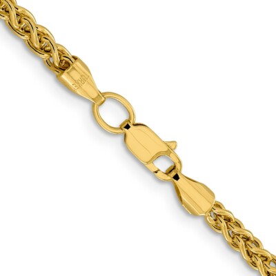 Pre-owned Skyjewelers Real 14kt Yellow Gold 24 Inch 3.45mm Semi-solid Wheat With Lobster Clasp Chain