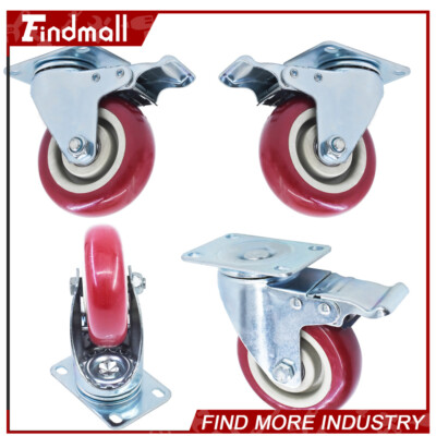 Findmall 4 Pack 4'' Heavy Duty Caster Set Wheels 360° Swivel & Brake Casters