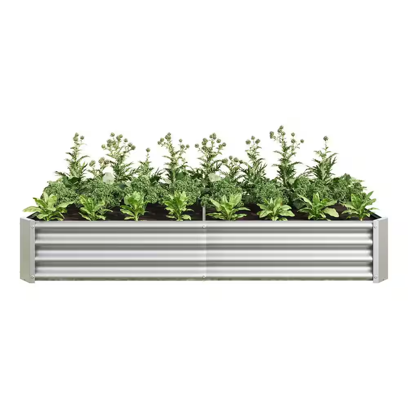 Metal Raised Garden Bed 6x3x1ft Planter Box Outdoor Vegetable Herb Garden Bed