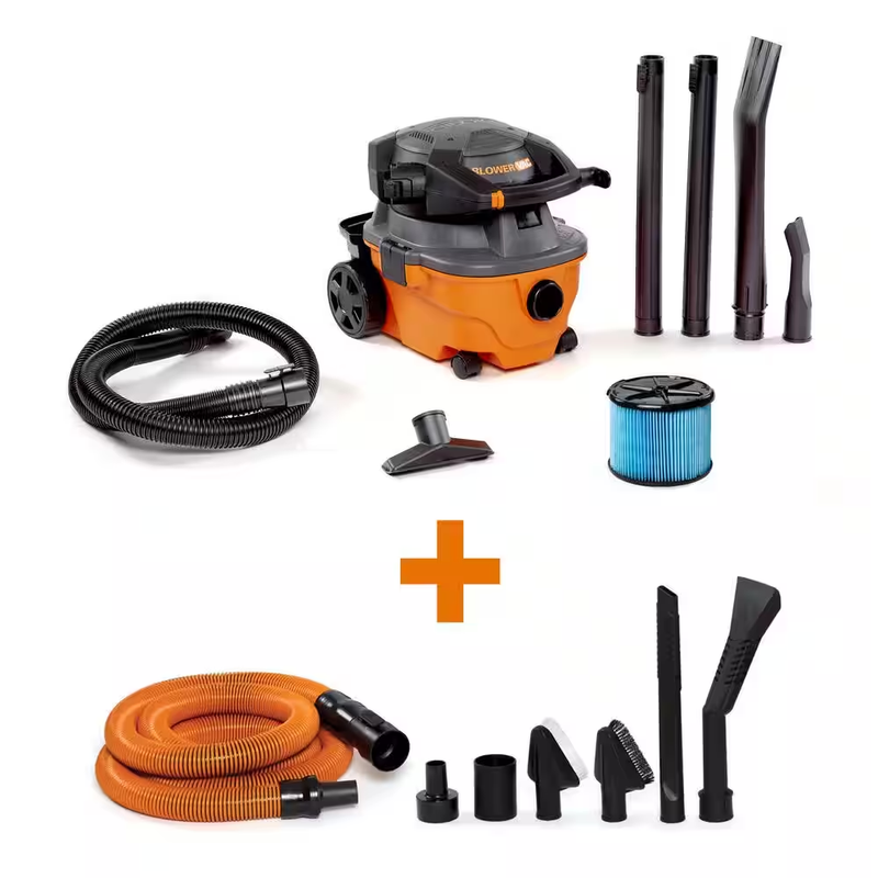 4 Gal. 6.0 Peak HP Wet/Dry Shop Vacuum with Detachable Blower, Accessories
