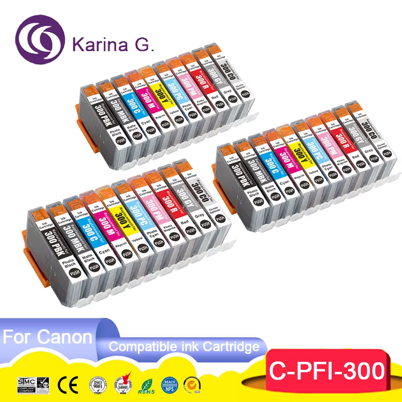 PFI 300 PFI300 PFI-300 Premium Color Compatible Inkjet Ink Cartridge for imageP