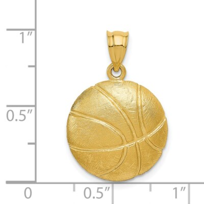 Pre-owned Superdealsforeverything Real 14kt Yellow Gold Basketball Charm