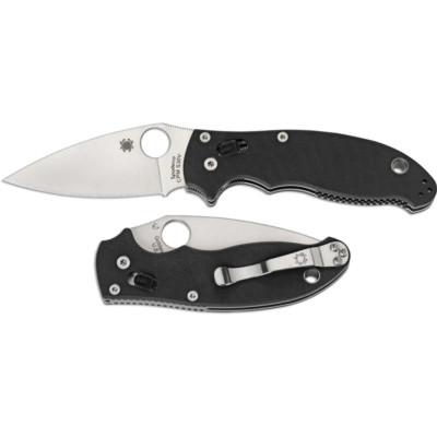 Spyderco Manix 2 Knife Black G-10 83mm (3.375'' Matte Satin) C101GP2