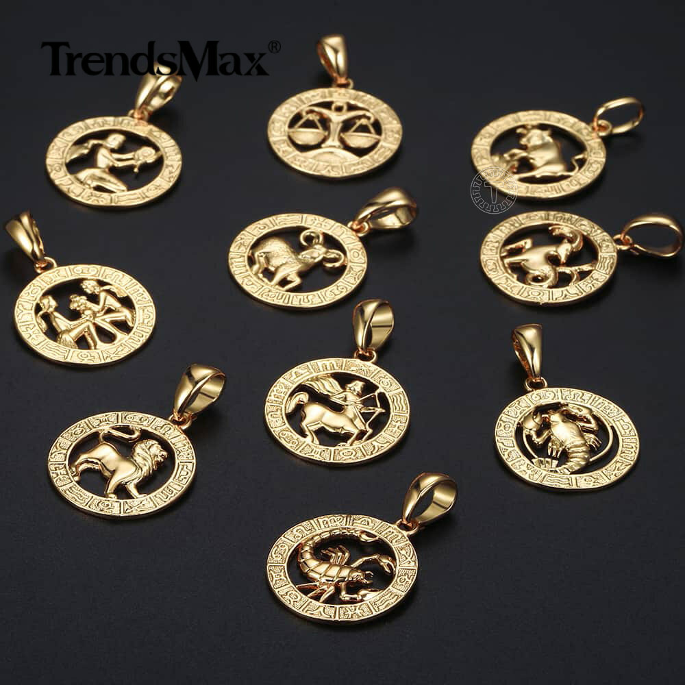 Gold Filled Constellation Horoscope Zodiac Sign Pendant Charm Aries Scorpio