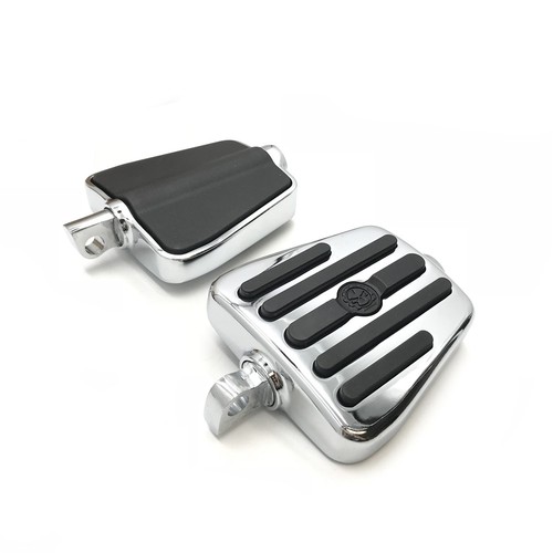 Gear Skull Foot Pegs footrest For 84-18 Harley w/ foot peg support Chrome