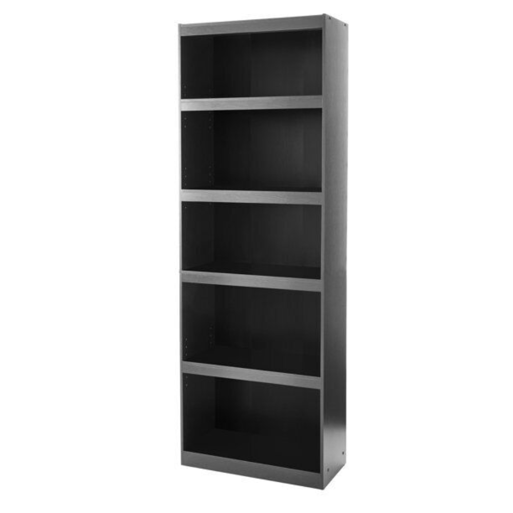 71" Tall Adjustable Framed 5-Shelf Wood Bookcase Storage She