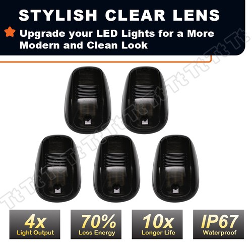  5x For Dodge RAM 1500 2500 3500 Smoked Rooftop Cab Running Marker Light LED