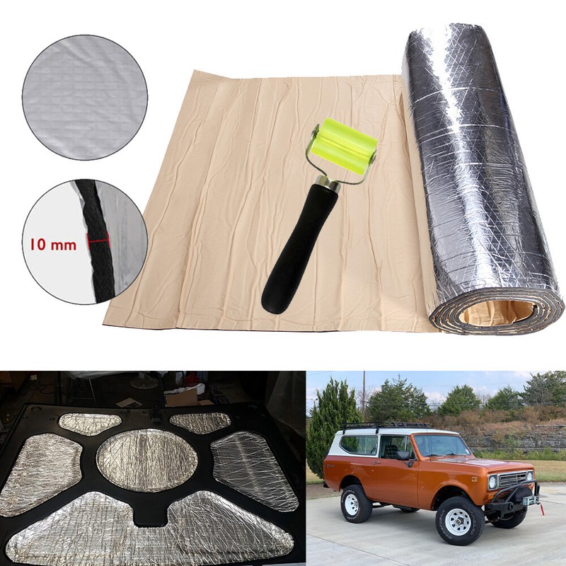 10mm Sound Deadening Hood Mat Car Firewall Heat Shield Insulation for Scout II