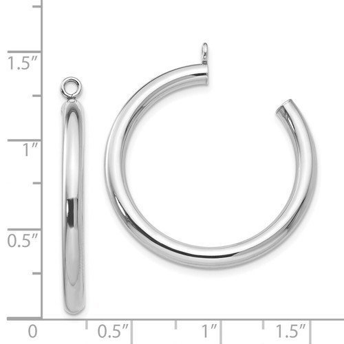 Pre-owned Goldia 14k White Gold Polished Tube Hoop Earring Jackets