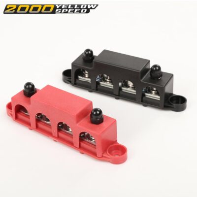 5/16'' 12V 250A 4 Post Busbar Bus Bar Power Distribution Block With Cover 2Pc