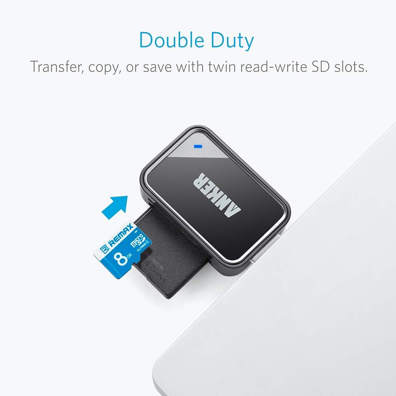 Anker 8-in-1 USB 3.0 Portable Card Reader for SDXC, SDHC, SD, MMC, RS-MMC, Micro