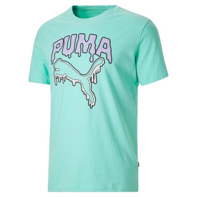 

Футболка Puma Melted Cat с круглым вырезом и короткими рукавами, мужские зеленые повседневные топы 67, Зеленый, Puma Melted Cat Graphic Crew Neck Short Sleeve T-Shirt