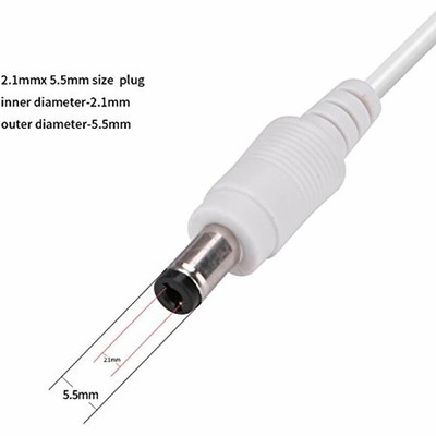 Power Surveillance Camera Cables Extension 33ft 2.1mm 5.5mm Compatible With 12V
