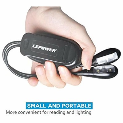 Warm Light Book Reading LEPOWER LED Music Stand Light/USB Battery Operated/Clip