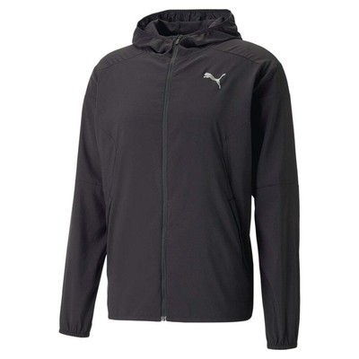 

Puma Run Легкая мужская куртка на молнии с полной молнией Черная повседневная спортивная верхняя одежда 523274, Черный, Puma Run Lightweight Full Zip Jacket