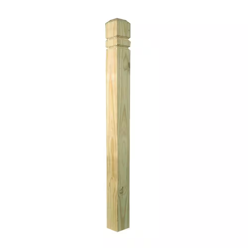 Pressure Treated Deck Post 4x4x54 Wood Porch Stair Railing Support V Groove 54in