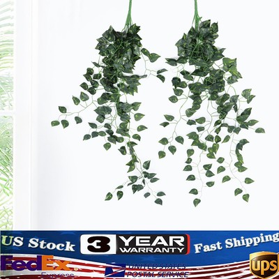 Artificial Hanging Plant Silk Ivy Vine Garland Fake Home Garden Decor 2PCS New