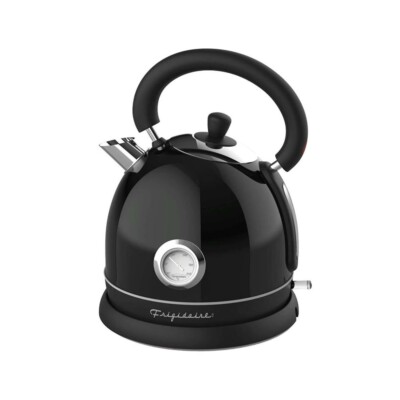 Frigidaire Retro Electric Hot Water Kettle Speed Boil Tech, BPA-Free, 1.8L Black