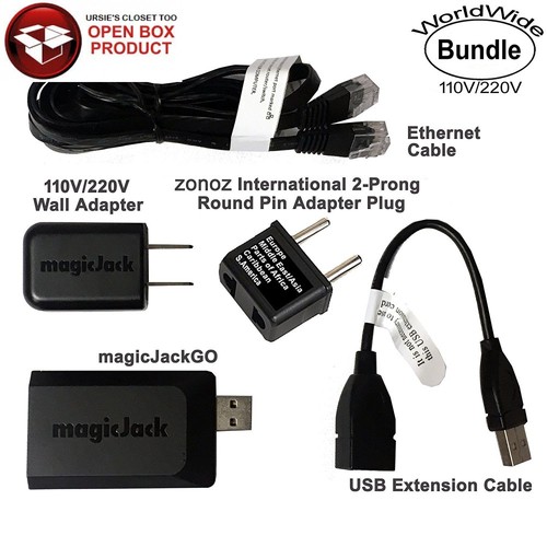 MagicJack Go Digital Phone Service with USA - International WorldWide Dual...