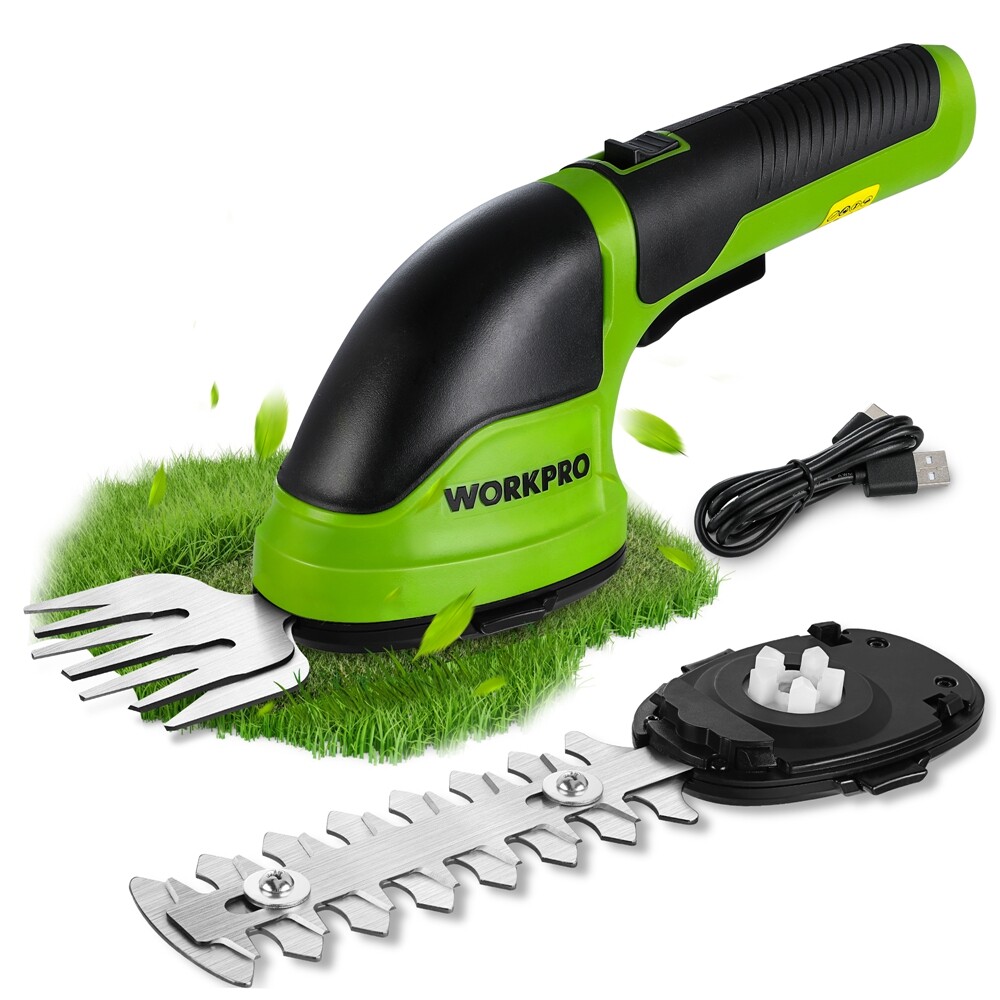 WORKPRO Cordless Grass Shear Shrubbery Trimmer 2-in-1 Hedge Shears/Grass Cutters