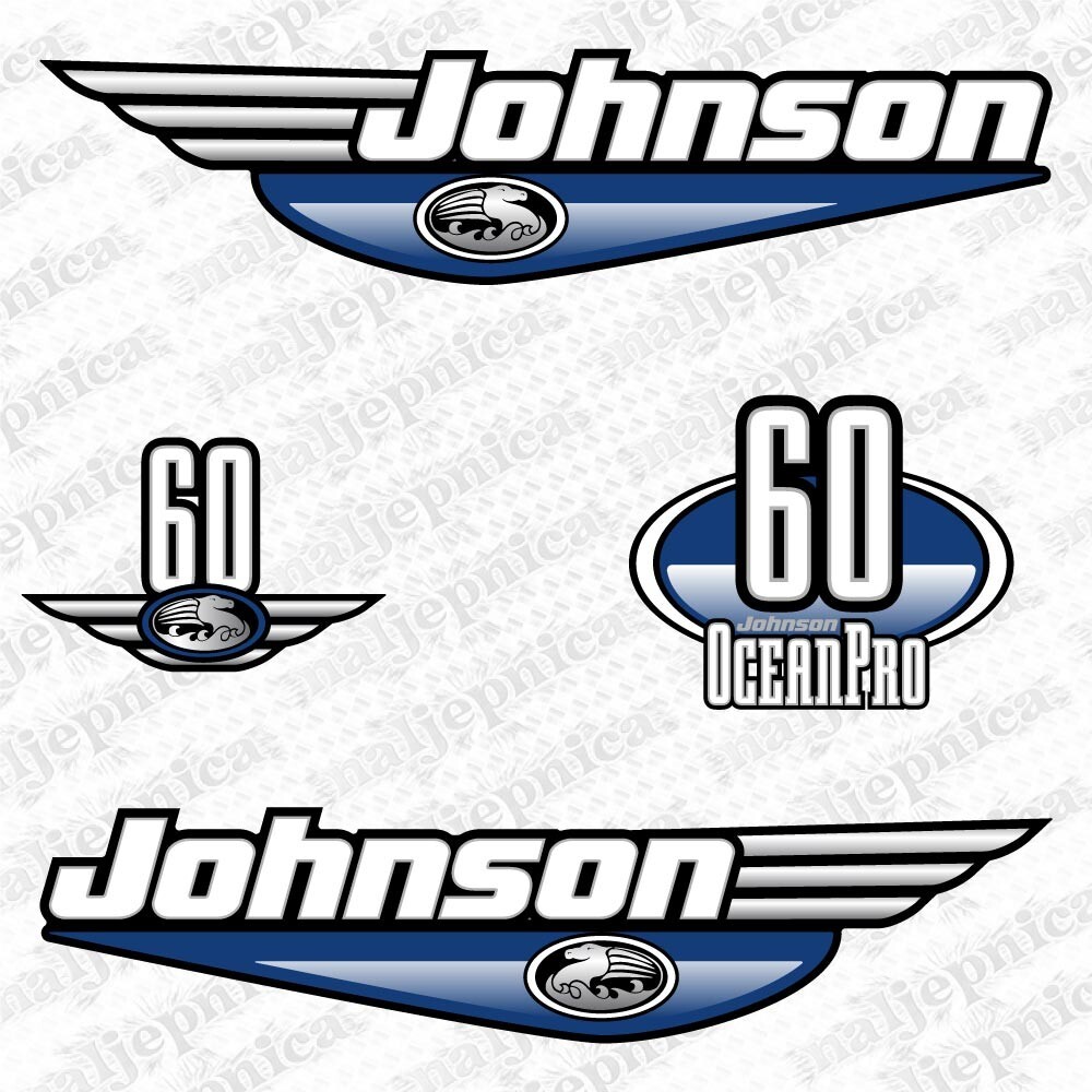 Johnson 60 Ocean Pro Blue (92-00) Outboard Aftermarket Decal Aufkleber Sticker - Picture 3 of 4