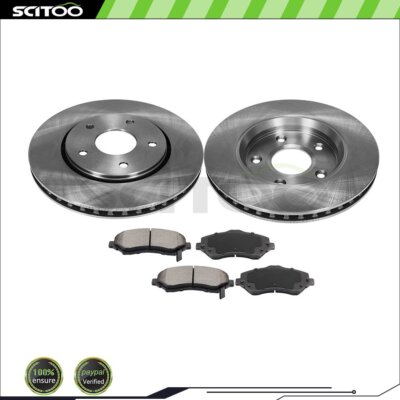 Front Brake Pads and Rotors For 2008-2010 Dodge Grand Caravan 3.8L 08-10 4.0L