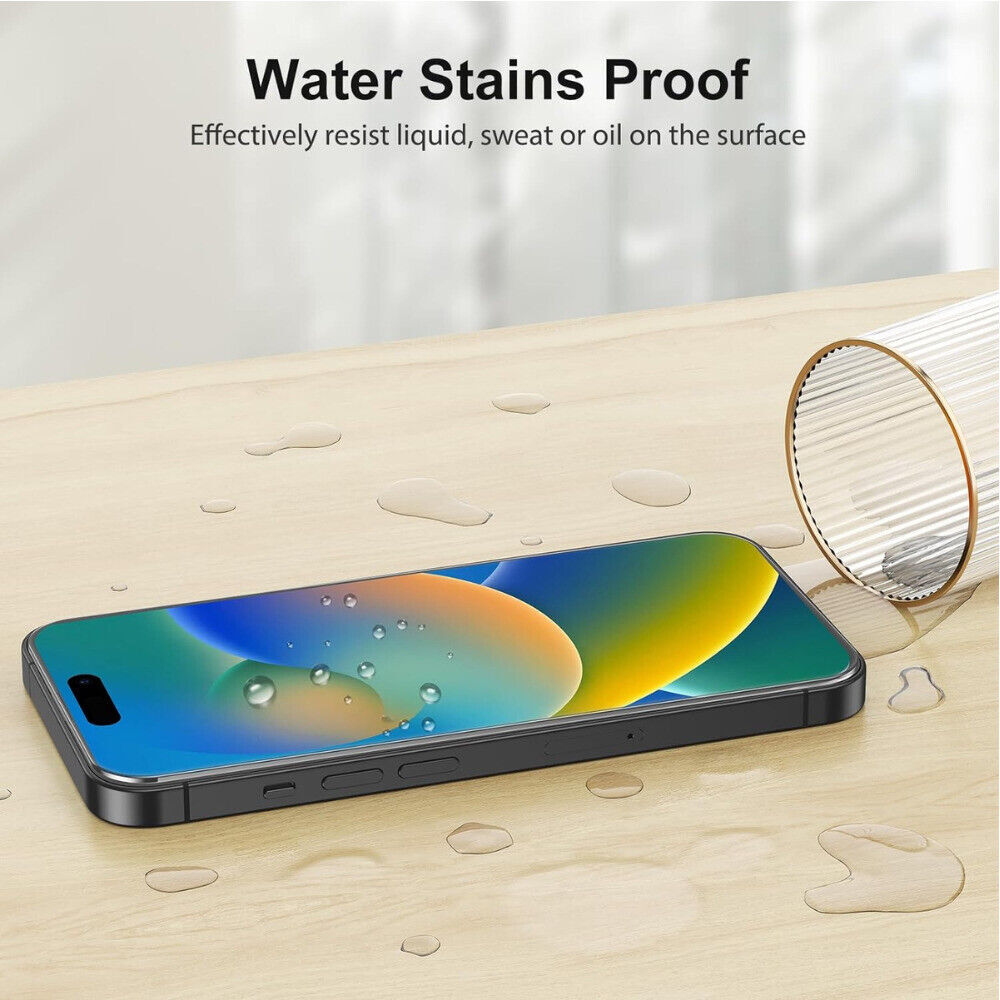 2 Pack Screen Protector Full Cover Tempered Glass For iPhone 13/15 Pro Max/Plus