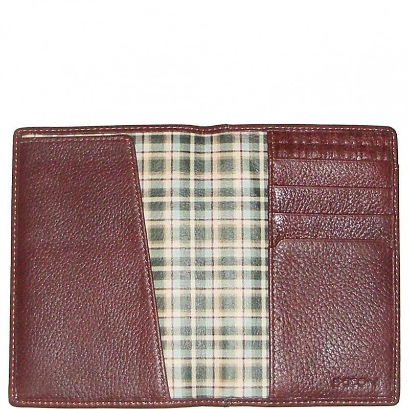 Tyler Tumbled Passport Case Color: Coffee with Green Plaid