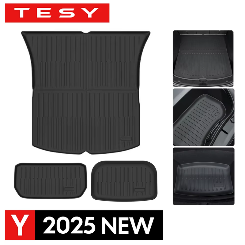 For Tesla New Model Y Juniper Launch 2025 Front and Back Trunk Mat TPE Carpet Wa