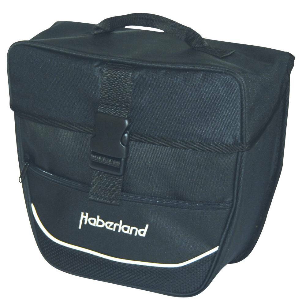 HABERLAND Fahrradtasche Einzeltasche Einhängehaken schwarz abgeschrägte Seiten