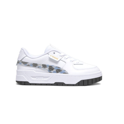 Puma Cali Dream Animal Print Lace Up  Youth Girls White Sneakers Casual Shoes 39
