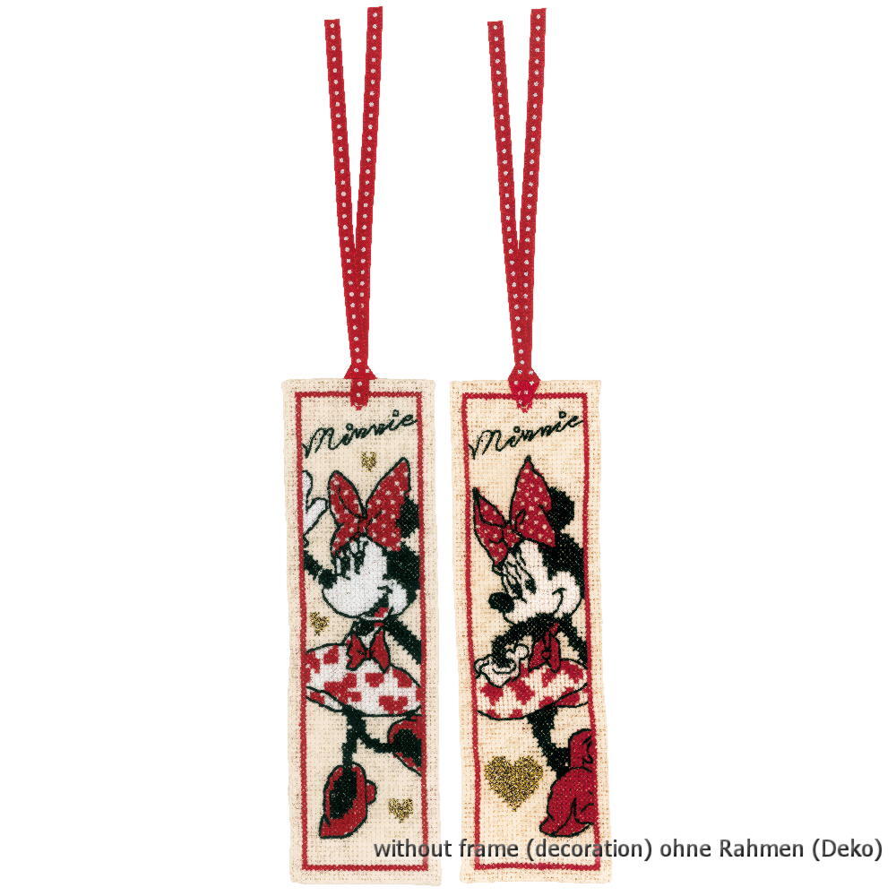 Vervaco Bookmark counted cross stitch kit Disney It's about Minnie Set of 2, DIY