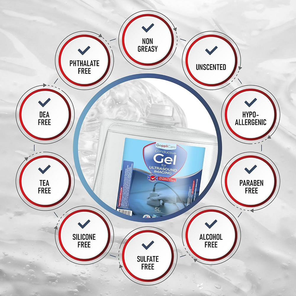 Goppli 5L Conductive Cooling Gel for Ultrasound Imaging Hypoallergenic Last Long