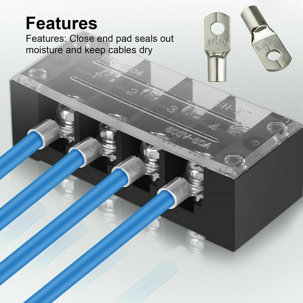 140PCS Cable Lugs Copper Ring Crimp Terminal/Plier Car Battery Wire Connectors