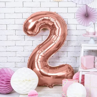 Giant Rose Gold Number 2 Balloon | Birthday Decorations 2nd 12th 21st Party