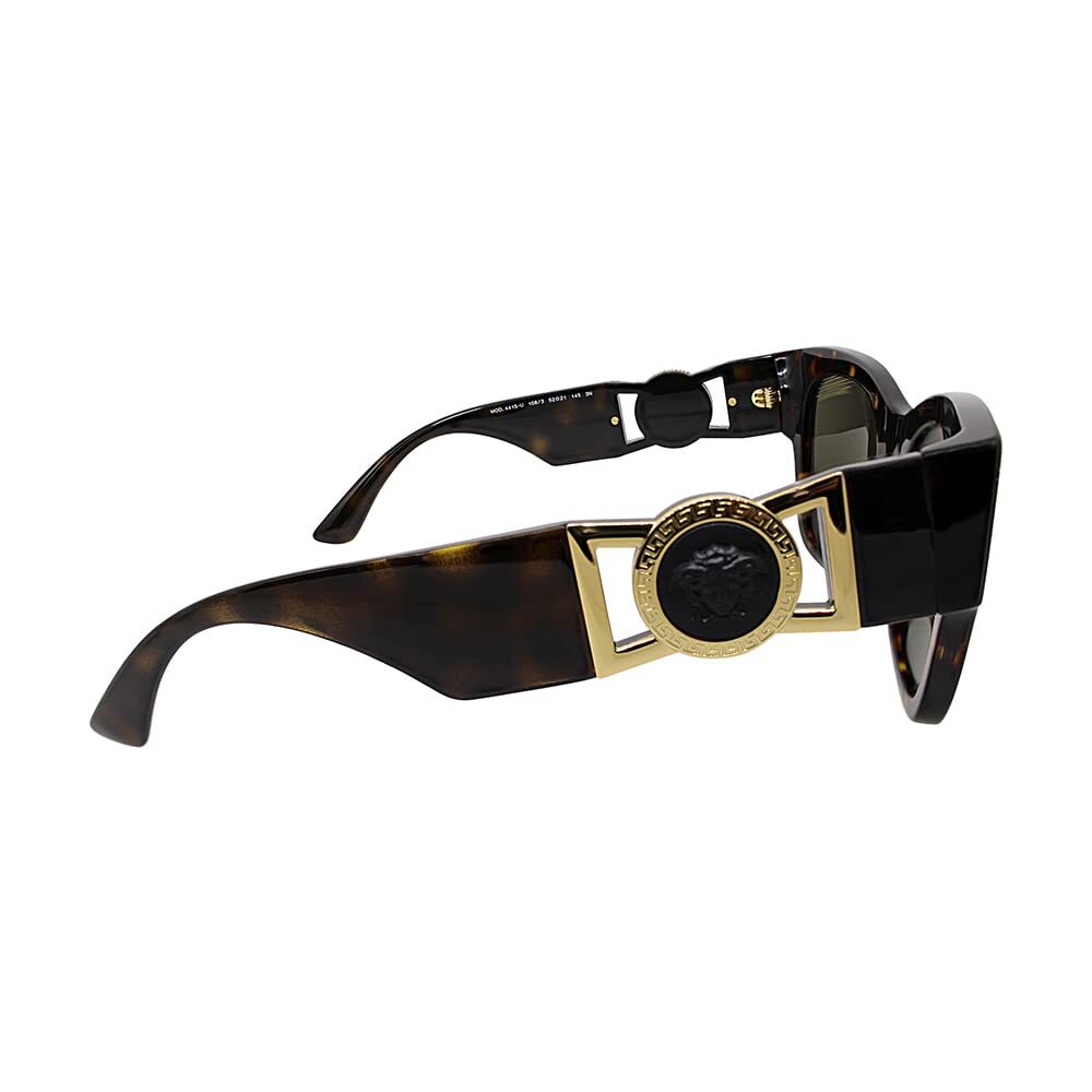 Pre-owned Versace Sunglasses Ve4415u 1083 52mm Havana / Brown Lens