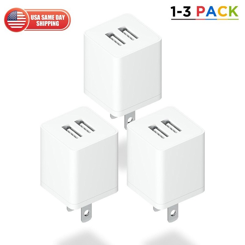 Dual Port USB Fast Home Wall Charger Block 5V 2.1A