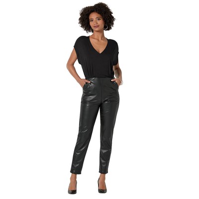 

Комбинезон Masseys из искусственной кожи с V-образным вырезом, Черный