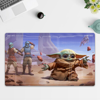 Playmat Little Yoda TCG Starwars : Unlimited Trading Card Game Play Mat Free Bag