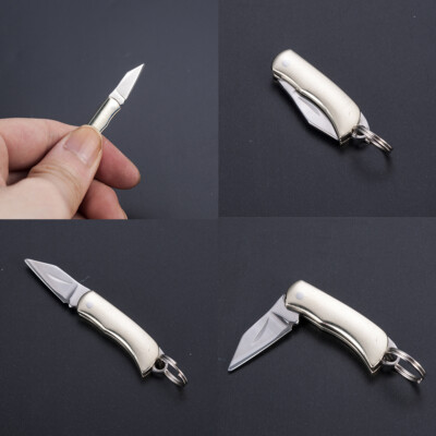 Small Mini Stainless-Steel Folding Pocket Knife Keychain Blade Outdoor Survival