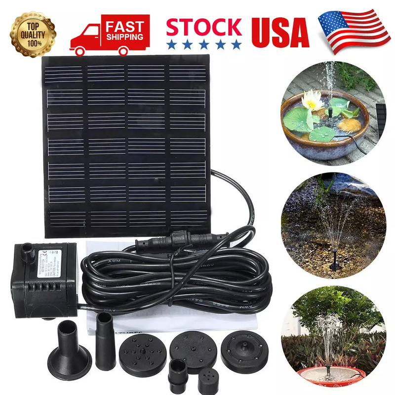 Solar Power Fountain Submersible Floating Water Pump Bird Bath Pond