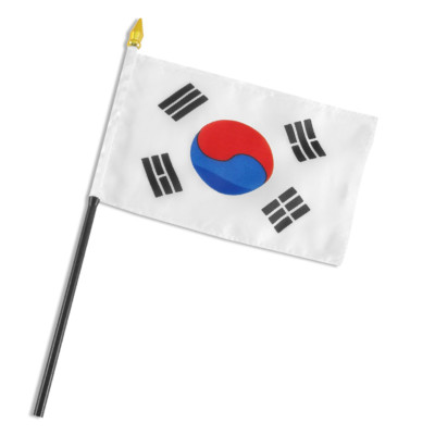South Korea 4''x6'' Flag Desk Table Stick (sewn edges)