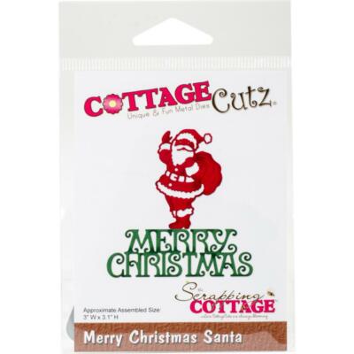 CottageCutz Die Merry Christmas Santa 3"x3" Stanzform Weihnachtsmann 7x7 cm