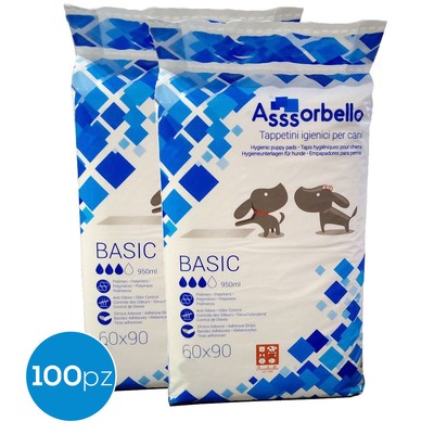 100-TAPPETINI-ASSORBENTI-PER-CANI-60x90CM-CUCCIOLI-TRAVERSE-PANNOLINI-CANE-BASIC